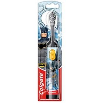 Colgate Cepillo de Dientes Eléctrico Infantil con Diseño de Batman, Cabezal Oscilante para Limpieza Bucal Completa, Fácil Uso