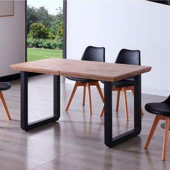 Mesa De Comedor Extensible Roma Roble Honey/Negro 77X140x80 Cm