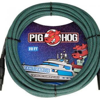 Pig Hog 'Tahitian Blue' Woven Mic Cable, XLR to XLR, 20'