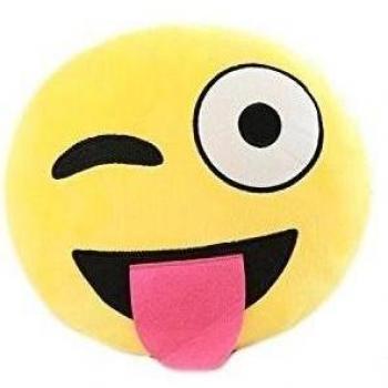 TrendClub100 Cojín de emoticono, poliéster, Zunge strecken, 25 cm