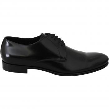 Dolce & Gabbana Derby Napoli Black Leather Dress Formal Shoes - EU41.5/US8.5, Business Shoes, male, Black, Size: 8 1/2 US