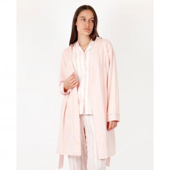 Bata Basic rosa Admas para mujer, manga larga con cinturón
