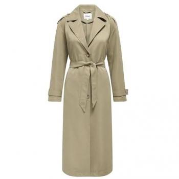 Only X Long Beige Trench Coat - Relaxed Fit for Women