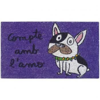 Laroom Felpudo, Fibra de Coco y PVC Base, Violeta