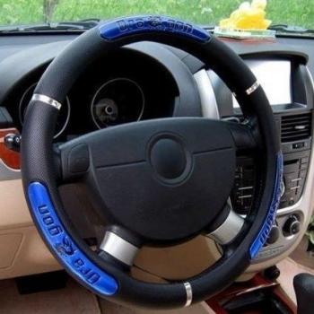 Calcifer® - Funda protectora de volante para coche, de cuero, suave textura, con diseño de dragón, de 38 cm