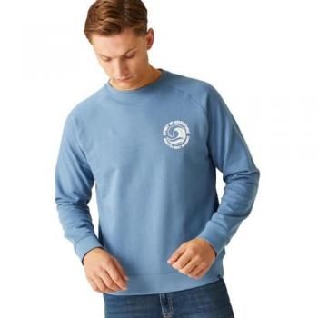 Regatta Men's Durable Cotton Blend Fleece Crewneck Sweatshirt Coronet Blue Size L