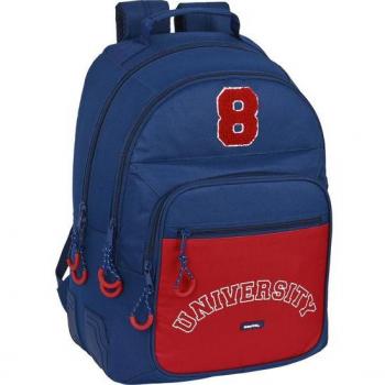 Mochila Escolar Doble Adapt. Carro Safta University 32 x 42 x 15 cm