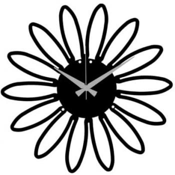 Reloj de Pared Margarita Epikasa, Metal Negro, 40x0,15x39 cm