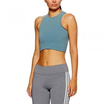 adidas Wrap Knit Crop Tank, otoño/Invierno, Mujer, Color Raw Green, tamaño Large