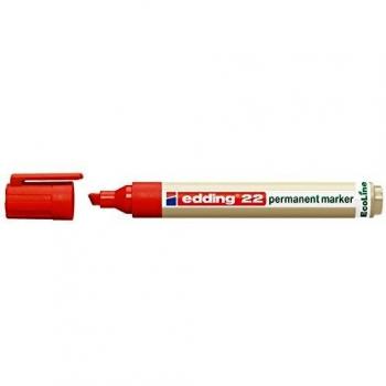 edding Rotulador permanente 22 EcoLine recargable, 1-5 mm, color rojo