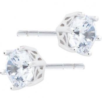Pendientes Easy de plata con circonita blanca de 4,5 mm.
