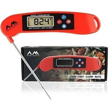 Arctic Monsoon Termómetro Digital de Cocina, Inoxidable para Alimentación, Carne, Parrilla, Barbacoa, con Sonda Larga,Lee rápidamente y Apoyo Apagado Automático