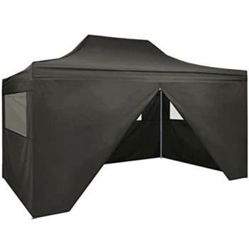 vidaXL Carpa Pleglable Pop-up con 4 Paredes 3x4.5m Gris Antracita Patio Fiesta