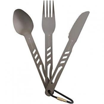 Ferrino POSATE ALU Set de Cubiertos Acampada y Senderismo, Adultos Unisex, Aluminium, Talla Única