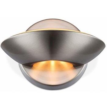 Lámpara de pared LED Cosimo, níquel mate, 5W, dimensiones 17x11x11 cm