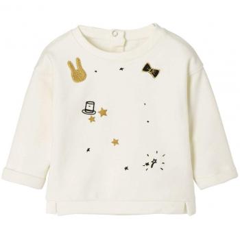 VERTBAUDET Sudadera de Felpa fantasía para bebé niña Blanco Irisado 6M