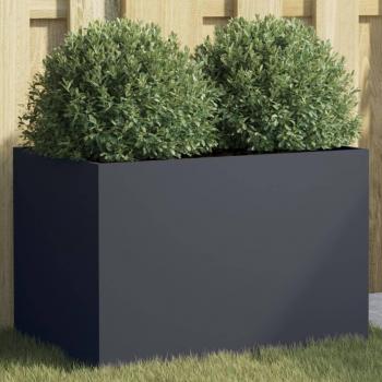 vidaXL Anthracite Steel Planter 62x40x39 cm