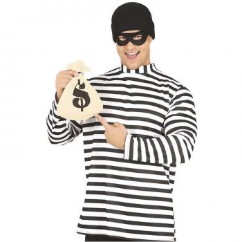 Conjunto Ladrón: Antifaz, Camisa y Bolsa de Dinero