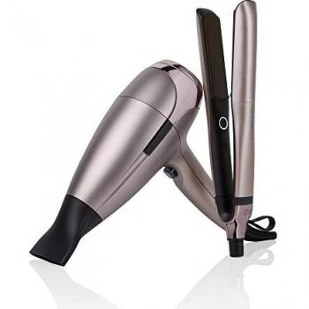 ghd desire deluxe set - set de regalo plancha de pelo platinum+ y Secador de Pelo Profesional Helios, gris metal