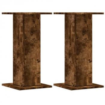 Soportes de Altavoces de Madera 2 uds 30x30x60 cm Color Gris Hormigón, Gris Sonoma, Blanco y Roble Ahumado - Plataforma de Altavoces HiFi