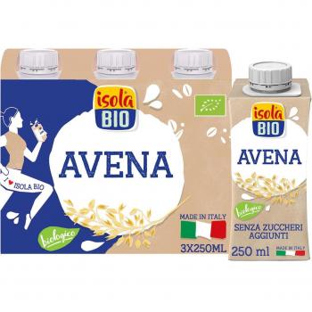 Isola Bio Bebida Vegetal de Avena Bio Sin Gluten Vegan 3x250ml