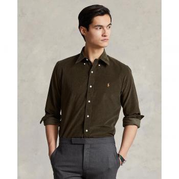 Polo Ralph Lauren Green Custom Fit Corduroy Shirt, Male, Size: 2XL