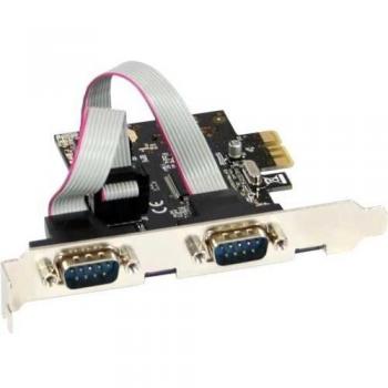 Tarjeta de interfaz PCIe InLine® 2x Serie 9 Pines, Controlador Moschip MCS9922 CV, Compatible con DOS y Windows/Linux/Mac OS