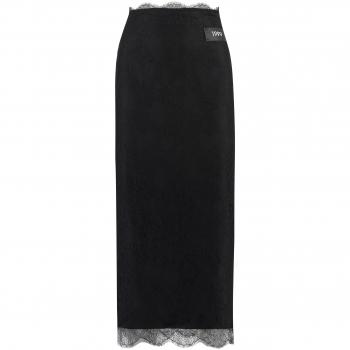 Dolce & Gabbana Women's Lace Pencil Skirt in Black | Size 40 | F4CRDTHLM9J Color N0000, Chantilly Lace Skirt with Removable Lining, Black female, Sizes: XS, M