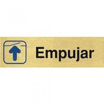 Placa de Aluminio Oro 150x45 Empujar DUVER