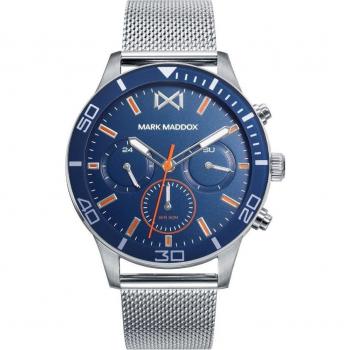 Reloj Mark Maddox Mission HM7147-37 para Hombre con Multifunción de Acero y Correa de Malla Milanesa