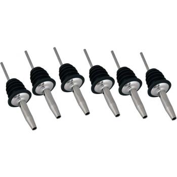 Kosma Conjunto de 6 piezas en acero inoxidable con pico vertedor Freeflow cónico perfecto para Bar, Espíritu, bebidas, vino ,jarabes y botellas de aceite