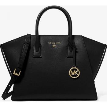 Michael Kors Avril Convertible Leather Shoulder Bag - Black Crossbody Satchel for Women