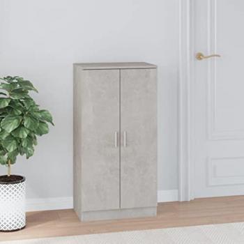 Zapatero de madera contrachapada gris hormigón 55x35x108 cm