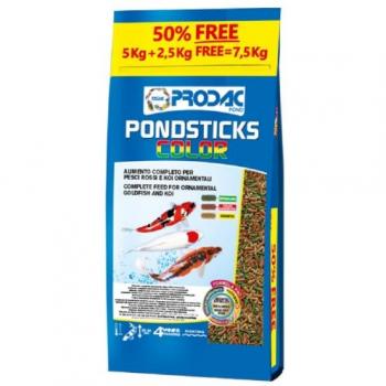 Pondsticks Color Prodac 7,5 kg + 50% extra gratis - Comida para peces de estanque