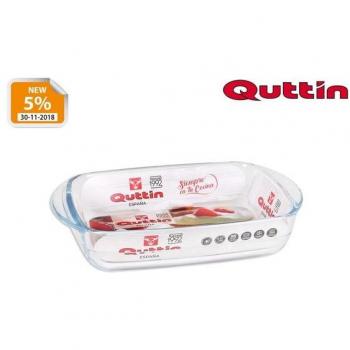 Fuente de Vidrio Rectangular Quttin 23x15cm con capacidad de 950cc