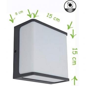 Aplique LED exterior Doblo rectángulo 15cm, 4000K, 1500lm, IP54
