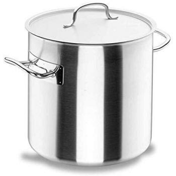 Lacor Olla Alta Acero Inoxidable, Incluye Tapa, Apta para Todo Tipo de Cocinas, Acabado Mate, Capacidad: 6.20 L, Diámetro: 20 cm, Plata, 22 cm