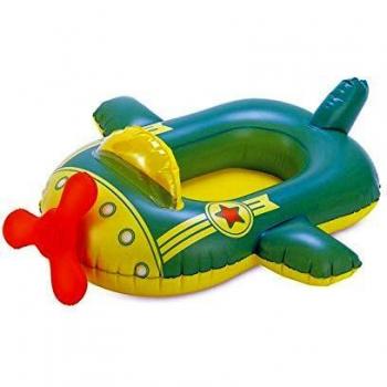 BigBuy Outdoor Barca Hinchable Avión Verde Amarillo