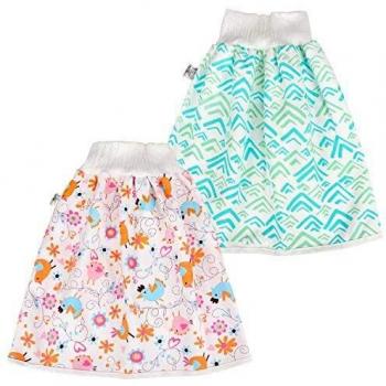 FLYISH DIRECT Falda de pañales Impermeable para bebé, Falda de Entrenamiento para bebés y niñas, 4-8T