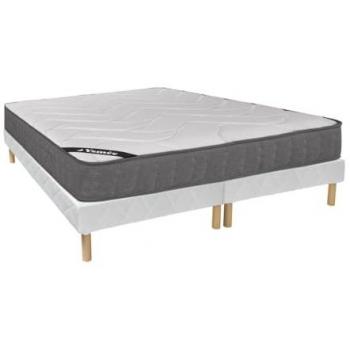 Conjunto de somier + colchón de muelles ensacados 180 x 200 cm con 5 zonas de confort y acolchado viscoelástico de 23 cm - BABYLONE YSMÉE