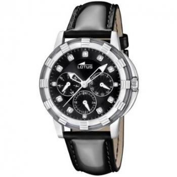 Lotus 15746/8 - Reloj analógico de Cuarzo para Mujer con Correa de Piel, Color Negro