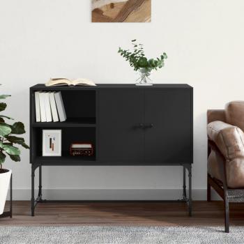 Aparador negro de madera multicapa 100x40x79,5 cm