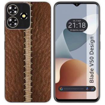 Funda de Silicona Cuero 01 con Dibujos para Zte Blade V50 Design 4G