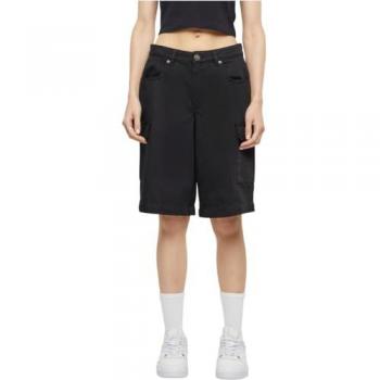 Urban Classics Women's Cotton Cargo Bermuda Shorts - Black