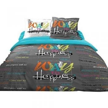 Suavidad de Nuits HC3 1290 WAY TO HAPPINESS-Juego de cama de 3 piezas funda nórdica algodón, 220 x 240 cm, multicolor