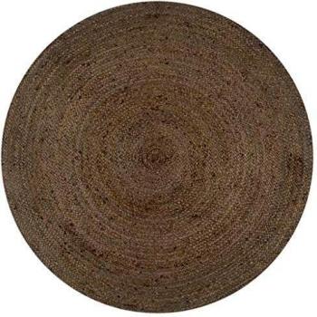 vidaXL Alfombra de Yute Tejida a Mano Redonda Felpudo Moqueta Hogar Decoración para Interior y Exterior del Hogar Casa Tapete Esterilla 120 cm Gris