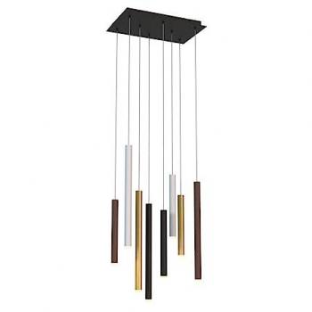 Lámpara Colgante LED Cala Rectangular 8 Luces 48W 3000K Multicolor