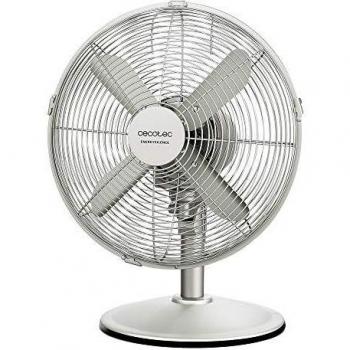 Cecotec Ventilador de Sobremesa EnergySilence 570 SteelDesk. 45 W, 4 Aspas de 30 cm de Diámetro, Oscilante, 3 Velocidades, Motor de Cobre, Acabado Metálico