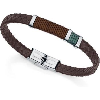 Pulsera Viceroy Heat de Acero con Cuero Marrón y Verde