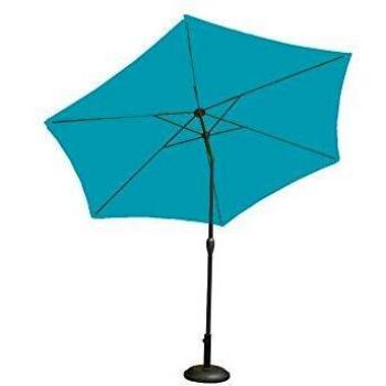 Parasol hexagonal inclinable de 3 metros en azul petróleo